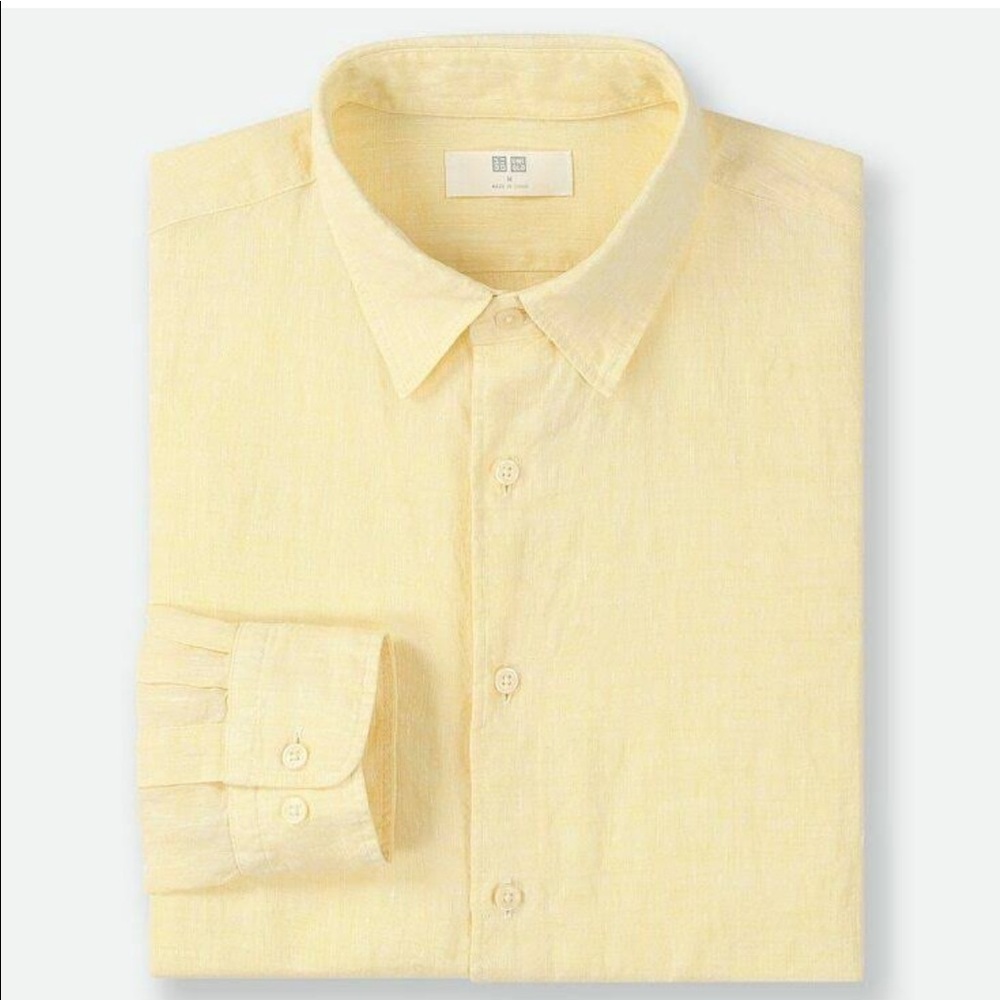UNIQLO💛 Men's 100% Premium French Linen Long-Sleeve Shirt SIZE L